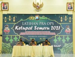 Polresta Sidoarjo Gelar Latpraops Ketupat Semeru 2021 Guna Pengamanan Hari Raya Idul Fitri 1442 H, Disiplin Prokes Untuk Pencegahan Covid-19