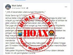 HOAX ! Kapolresta Mojokerto Klarifikasi Pesan Berantai terkait Antigen dan Darah serta Denda