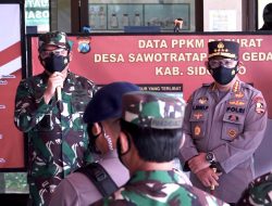 Panglima TNI dan Kapolri Tinjau Pos PPKM desa Sawotratap