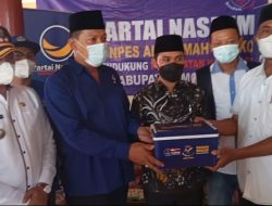 Wabup Gus Barra Tinjau Giat Vaksinasi Partai Nasdem Gelombang ke III di Ponpes Al- Hikmah Wringinrejo Sooko.