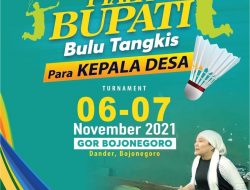 Para Kades Perebutkan Piala Bupati Bojonegoro Cabor Bulu Tangkis