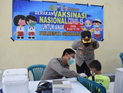 Kapolresta Sidoarjo Memasifkan Vaksinasi Anak Usia 6 – 11 Tahun Terlayani Vaksinasi, Berharap Orang Tua Ikut Peran Aktif