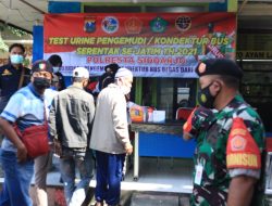 Puluhan sopir dan Kondiktur Bus di Terminal Purabaya Menjalani Tes Urine