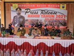 Polres Madiun Gelar Press Release Akhir 2021, Ribuan Barang Bukti Dimusnahkan
