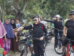 Dampingi Bupati Bojonegoro, Dandim 0813 Gowes Pagi Menikmati Hasil Pembangunan