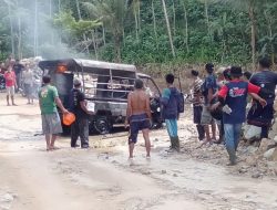 Mobil Pemasok BBM Solar Buat Alat Berat (exapator) Terbakar
