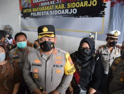 Kapolresta Sidoarjo Pantau Vaksinasi Booster Ribuhan Buruh