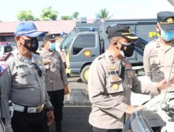 Jamin Tugas Di Lapangan, Wakapolres Dompu Cek Seluruh Kendaraan Dinas Polres