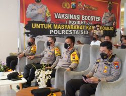 Irwasda Polda Jatim Ikuti Zoom Meeting Vaksinasi Serentak   Indonesia di Sidoarjo