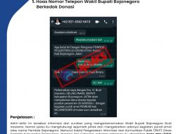 Hoax Nomor Telepon Wakil Bupati Bojonegoro Berkedok Donasi