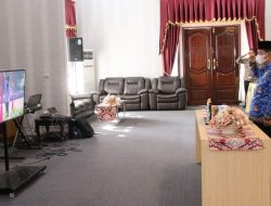 Bupati Lampura Mengikuti Upacara Harkitnas Ke- 114 Tahun 2022 Secara virtual