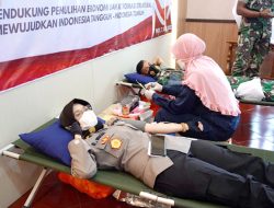 HUT ke-76 Bhayangkara, Polres Pati Gandeng Kodim 0718 Donor Darah Bareng