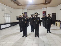 Kapolres Lampura Bersama Pejabat Utama, Mengikuti Upacara Hari Lahir Pancasila Secara Virtual