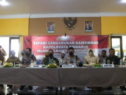 Kapolresta Sidoarjo Bersama Dandim 0816 Sidoarjo Cangkrukan Kamtibmas Jelang Pilkades di Tanggulangin
