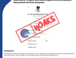 Hoax! Nomor Telepon atas nama Bupati Bojonegoro Anna Mu’awanah