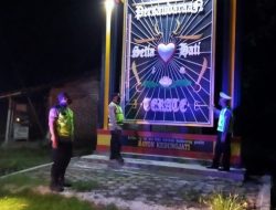 Patroli Strong Point Dikantong Kantong dan Tugu Perguruan Pencak Silat Wilayah Kecamatan Balerejo Madiun