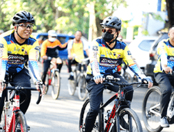 Sambut HUT Bhayangkara ke-76, Bupati Gowes Bareng Polres Pati