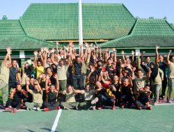 Jaga Kekompakan, TNI – Polri di Bojonegoro olahraga Bareng