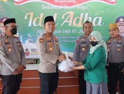 Idul Adha 1443 H, Polres Pati Distribusikan Daging Qurban 3 Ekor Sapi untuk Kaum Duafa dan Yatim Piatu