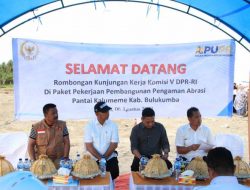 AIA-Andi Utta Tinjau Proyek Pengaman Abrasi Pantai Kalumeme, Warga tak “Was-was” Lagi