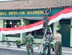 Semangat Menyemarakan Hari Kemerdekaan, TNI di Bojonegoro serentak Hiasi Pangkalan dengan Nuansa Merah Putih