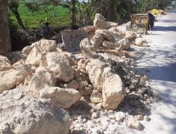 Diduga Proyek Bronjong Penahan Tanggul Sungai di Dusun Jarsari Sumberrejo Tidak Sesuai Spesifikasi