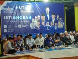 Peringati HUT Ke-21, DPC Partai Demokrat Lampung Utara Gelar Istighosah dan Potong Nasi Tumpeng