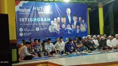 Peringati HUT Ke-21, DPC Partai Demokrat Lampung Utara Gelar Istighosah dan Potong Nasi Tumpeng