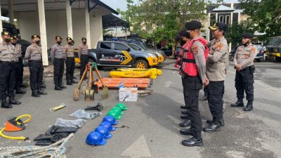 Antisipasi Bencana Alam, Kapolres Lombok Timur Gelar Pasukan Penangulangan Bencana