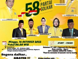 Sambut HUT Partai Golkar ke – 58, DPD Partai Golkar Kab. Mojokerto Gelar Jalan Sehat, Door Prize Gratis, Dihibur Jihan Audy