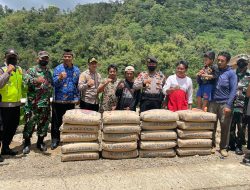 Program Bantuan Sosial Berupa Semen oleh Polres Wonogiri  Kepada Korban Tanah Longsor