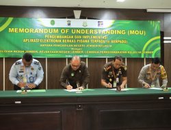 Kapolres Jember Bersama Kepala Instansi Terkait Tanda Tangani MOU Aplikasi Elektronik Berkas Pidana Terpadu