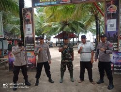 Sinergitas Polsek Panggarangan Polres Lebak, Bersama TNI dan Tokoh Masyarakat Dalam Rangka PAM Wisata Pantai Kalapa Warna
