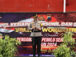 Polres Wonogiri Apel Gelar Pasukan Dalam Rangka Persiapan Pengamanan Pemilihan Umum 2024