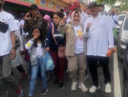 Hj. Sandy Juwita SPd., MM. Ikuti Gebyar Jalan Sehat Hut Partai Gerindra Ke 15