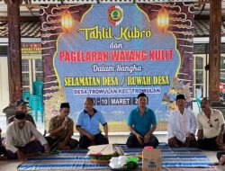 Ruwah Desa Trowulan Berlangsung Hikmat, Gelar Tahlil Kubro dan Pagelaran Wayang Kulit Dalang Ki Sri Upoyono