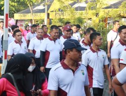 Polresta Sidoarjo Jaga Soliditas Serta Kekeluargaan Dengan Olahraga Bersama