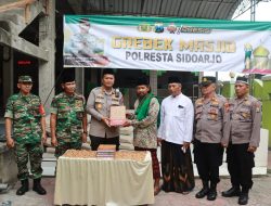 Grebek Masjid, Polresta Sidoarjo Bantu Pembangunan Masjid Al – Hidayah desa Klantingsari Tarik