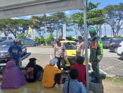 Sinergitas TNI – Polri Bersama Amankan Arus Balik di Pos Pelayanan Rest Area KM 228 A