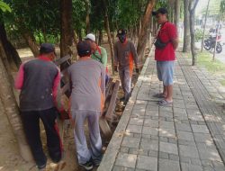 DLH Bojonegoro Tambah Lampu Penerangan Taman Veteran, Berharap Warga Ikut Menjaga 