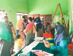 Bersama Mahasiswa KKN, Babinsa Sumberrejo Bojonegoro Dampingi Kegiatan Posyandu Balita