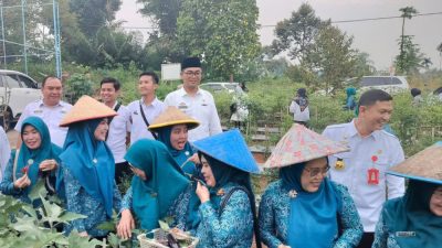 Waka TP-PKK Lampura Hadiri Pengajian Rutun dan Panen Cabai Bersama di Desa Pengaringan