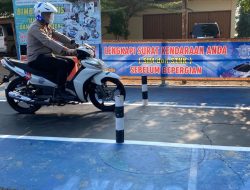 Kapolres Lampung Utara Uji Langsung Jalur Lintasan Praktek SIM C Baru