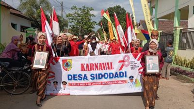 Meriahkan HUT RI ke-78, Desa Sidodadi Kecamatan Tempurejo Selenggarakan Karnaval Umum