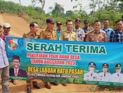 Pemdes Labuhan Ratu Pasar Realisasikan Program Fisik Dana Desa TA 2023, Ini Pesan Camat Sungkai Selatan