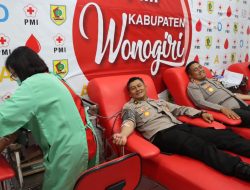 Sambut HUT Lalu Lintas ke-68, Polres Wonogiri Gelar Bakti Sosial Donor Darah