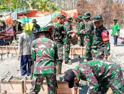 Manunggal dengan Rakyat, Babinsa Koramil Temayang Bojonegoro Bantu Percepatan Pembangunan TPQ