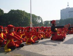 Ratusan Penari Cilik Persembahkan Tari Kayangan Api di Puncak Hari Jadi Bojonegoro Ke-346 
