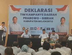 9 Koalisi Parpol di Kabupaten Mojokerto Deklarasikan TKD Prabowo – Gibran, Target Menang Satu Putaran