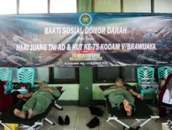 Sambut Hari Juang TNI AD dan HUT Kodam V Brawijaya tahun 2023, Kodim Bojonegoro gelar Bakti Sosial Donor Darah